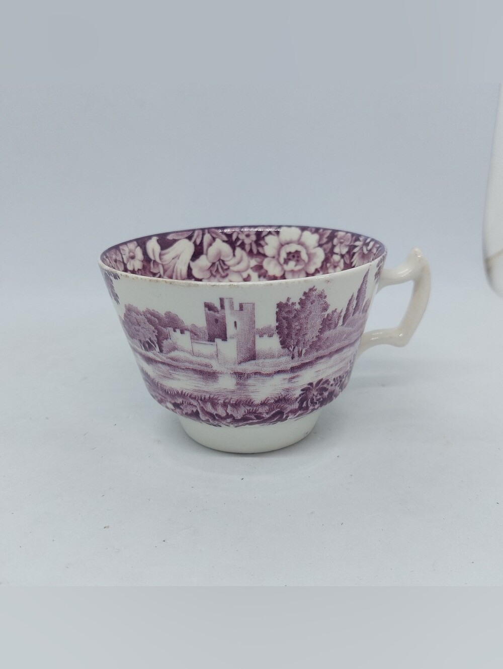 Enoch Woods Tea Cup Purple English Scenery Castles Ross Wood And Sons England
